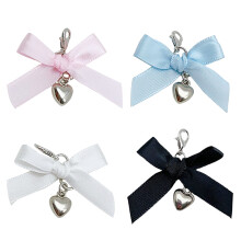 4 Pieces Colorful Shoe Decorations Lovely Ribbon Pendant Metal