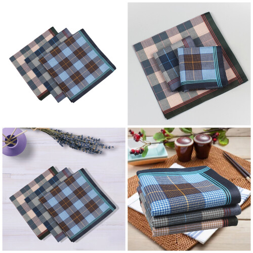 40x40cm Lattice Pattern Handkerchief for Adult Multiple 1