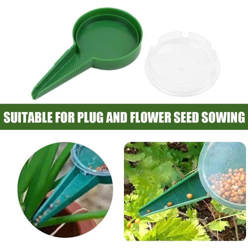 Plastic Seed Sower Adjustable Hand Held Dispenser Tool with Dibber Widger for Efficient Gardening and Sowing Different Seed Sizes 1