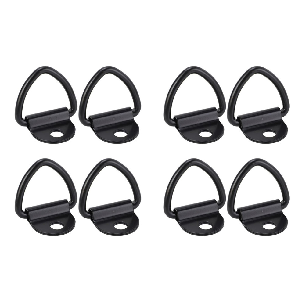 8Pcs Heavy Duty Steel V Ring Tie Down Anchors For Trucks Trailers And Boats, Cargo Securement Accessories Black 9016109841803