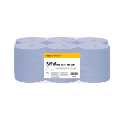 AmazonCommercial Multipurpose Wiping Paper, 2-ply Centrefeed, Blue