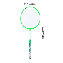 Kinder-Badminton-Set mit 2 Bällen, fluoreszierendes Grün, 20,2x53,5 cm