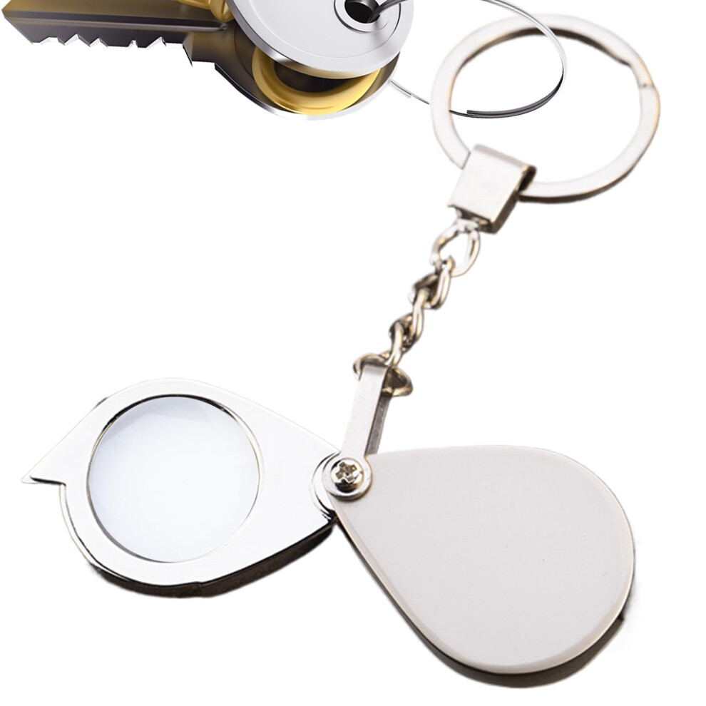 Pocket Magnifying Glass - Mini Folding Magnifier with Keyring | Portable for Reading, Science, Jewelry, and Watches