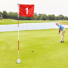 Verstellbares 5-teiliges Golf-Puttgrün-Set mit roter Flagge und Loch