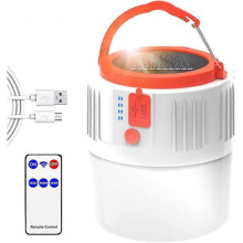 Camping Light, Solar/usb Rechargeable Led Camping Lantern with Remote Control for Tent Ip45 Waterproof 2200mah Hanging for Hiking, Camping, Outdoor Em