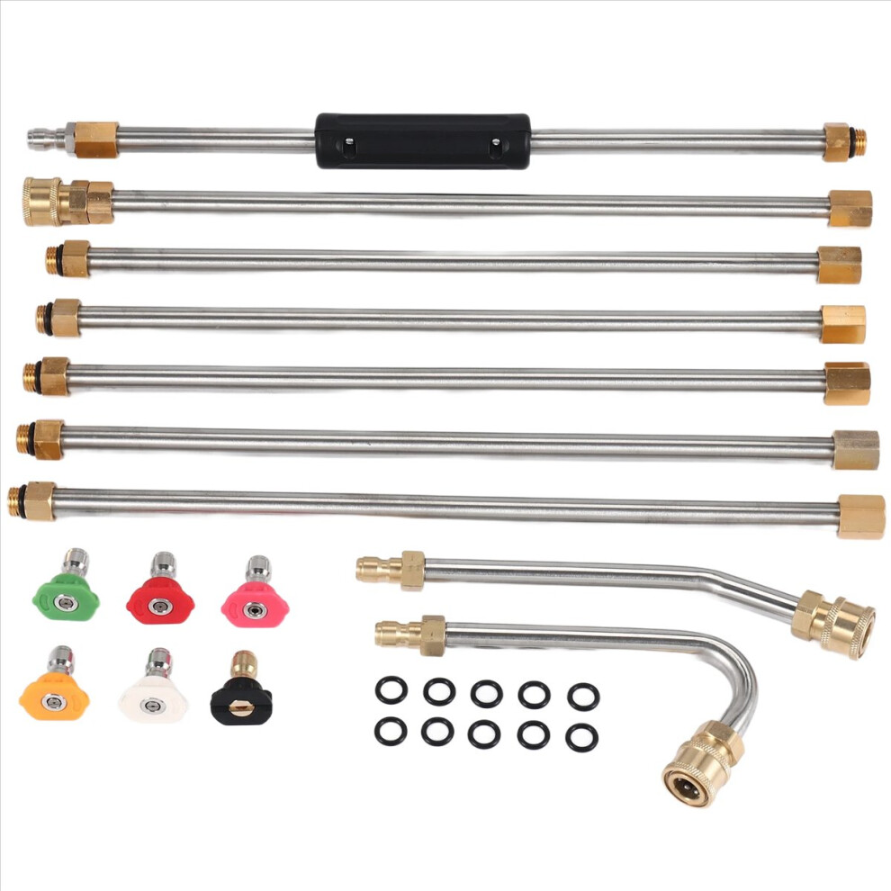 7 Pieces Pressure Washer Extension 6 Pieces Nozzle Tips 4712661005480