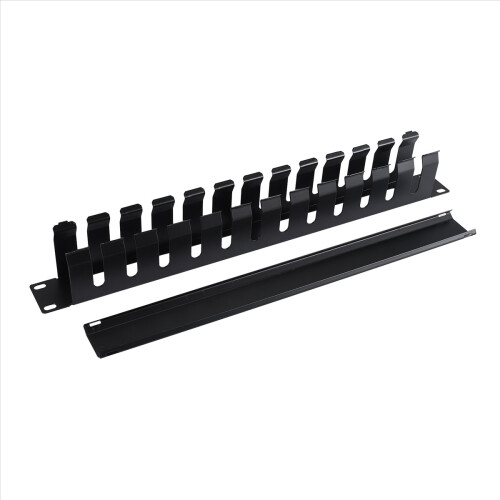 Finger Rack Closed 1U 19 Inch Server Rack,12 Slot Finger Duct Wire Organizer With Cover on ...