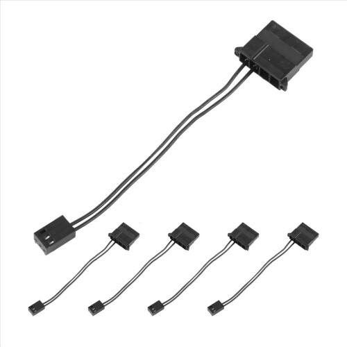 5Pcs IDE to 3 Pin Fan Power Cable PC Cooling Convertor Cable