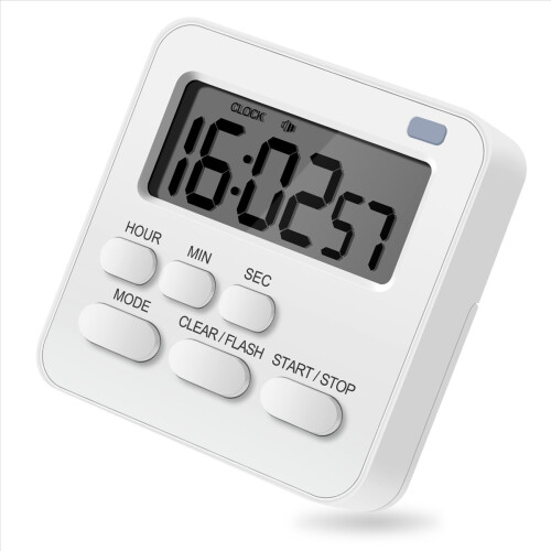 Kitchen Timer,Egg Timer with Clock,Digital Timer with LCD Loud Alarm 2