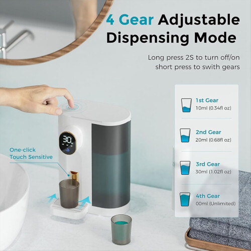 Distributore automatico di collutorio per bagno con 2 tazze e 4 livelli 2