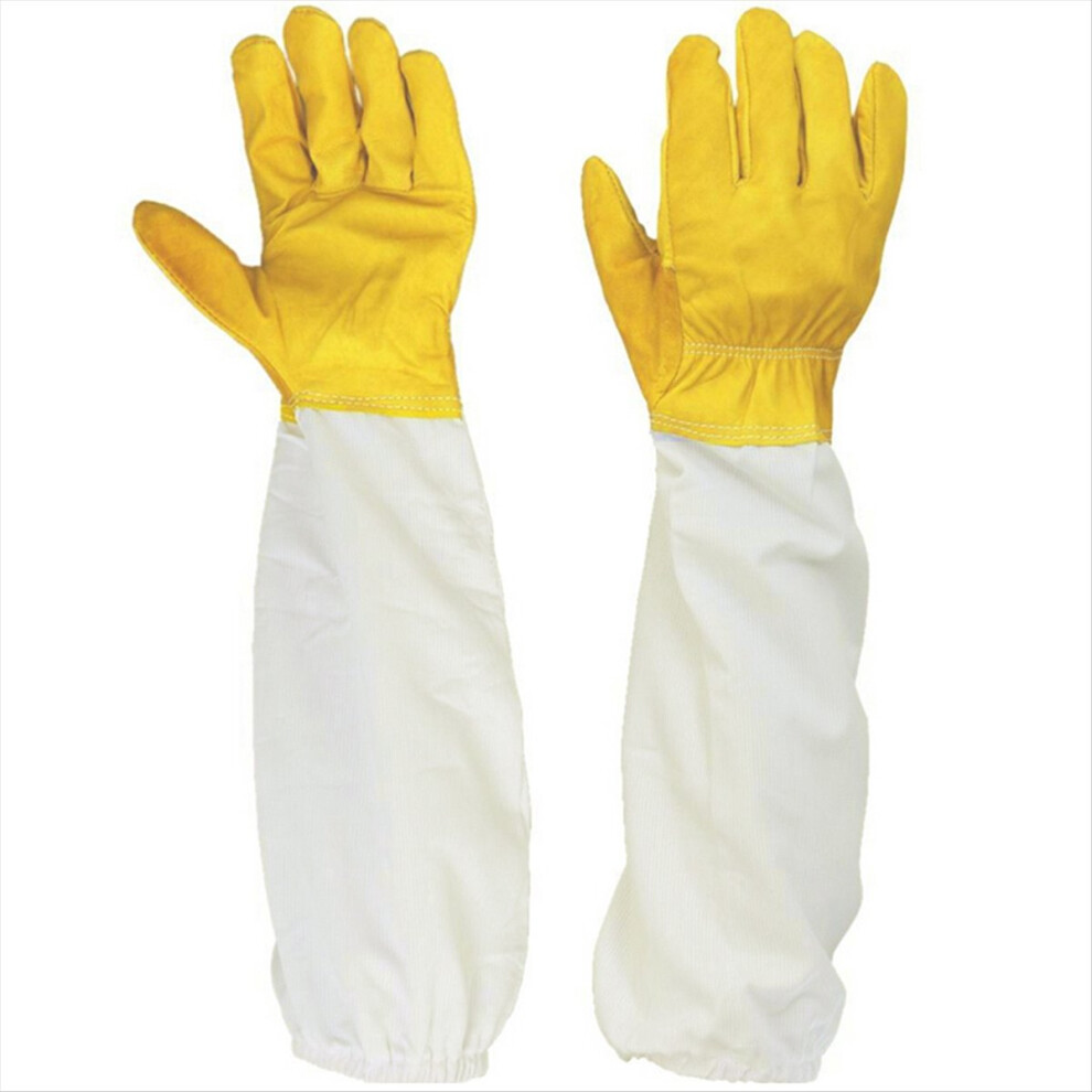 1Pair Soft Hand, Straight Thumb Beekeeper XXL size yellow gloves-image-OPC-PJT595V-NEW