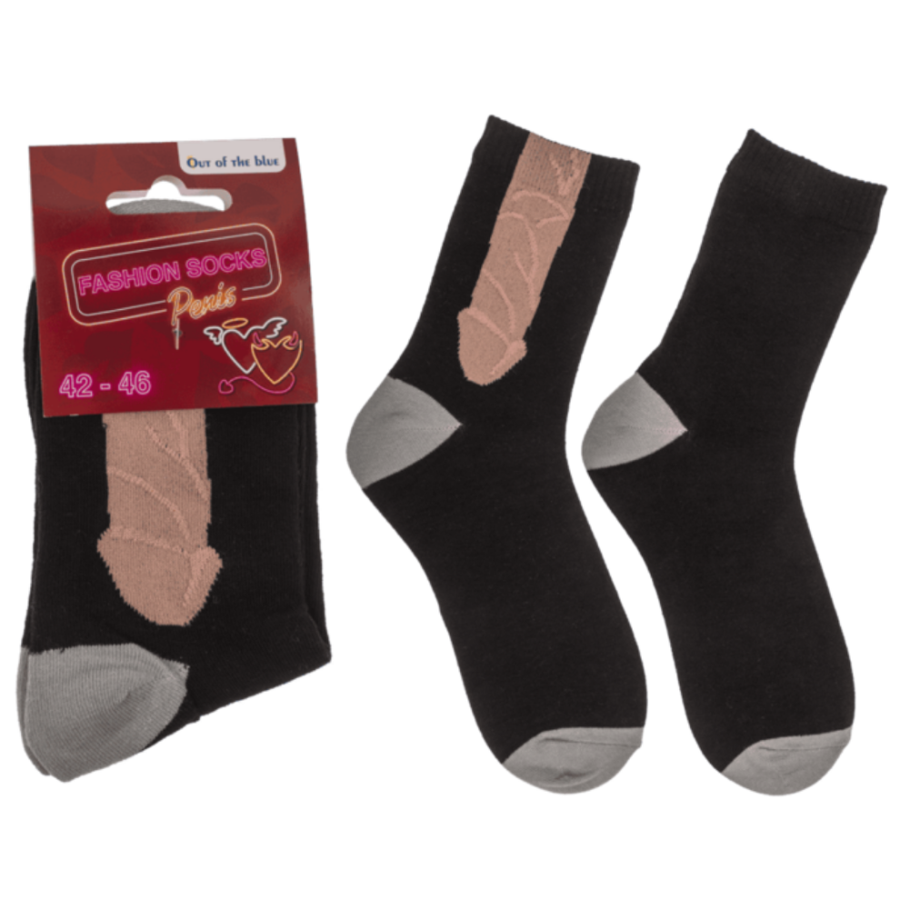Lnd Gifts Mens Novelty Cock Joke Socks Black Size 8-11 Funny Gifts For Men