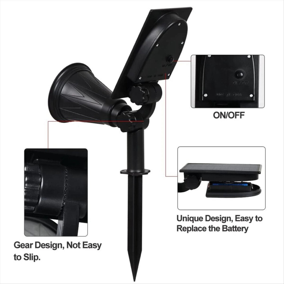 2PCS Led Solar Lights Solar Spotlight Waterproof Solar Wall Light-image-OPC-PJT5BYZ-NEW