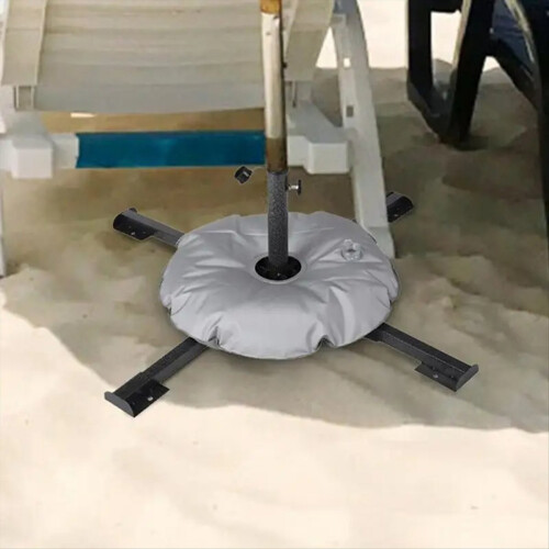 Base de parasol pliable pour extérieur, base lestée, blanche 2