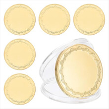 6 stuks blanco munten om te graveren, 40 mm muntblanco's goud