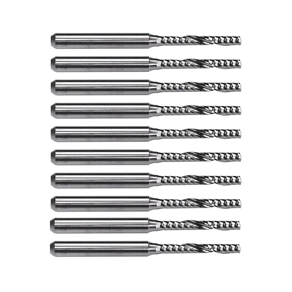 10Pcs Carbide Single Flute End Mill Router Bit For Engraving Machine 4712107239783