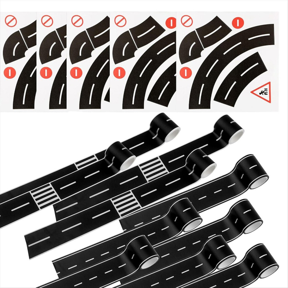 15 Pcs Road Tapes Sticker Include 10 Rolls 16.4 Feet Road Play Tape 4713866798658