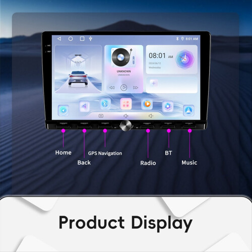 Til Android 15 bilradio 9 tommer 2DIN multimedieafspiller 2 GB RAM + 64 GB ROM 1