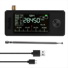Przenośne mini radio obsługuje pełne pasmo 0,5-108 MHz LSB/USB/AM/FM, kolor czarny