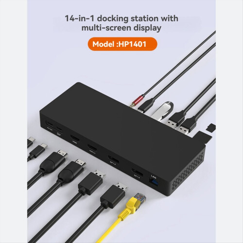Σταθμός σύνδεσης USB-C 14 σε 1 - Φόρτιση φορητού υπολογιστή PD100W 1