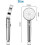 Shower Head, High Pressure Shower Head with 5 Modes with Pause Switch On/stop - Silver 2