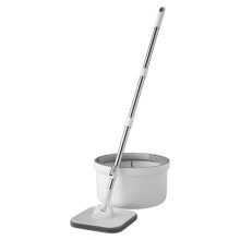 Spin Mop and Bucket Set with 360 Degree Rotating Head, Dual Chambers for Clean and Dirty Water, Includes 2 Microfiber Pads