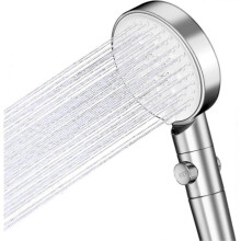 Shower Head, High Pressure Shower Head with 5 Modes with Pause Switch On/stop - Silver