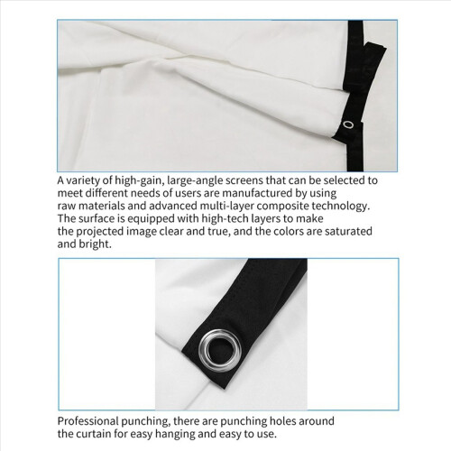Tela de projetor para home theater branca dobrável anti-(100 polegadas) 1