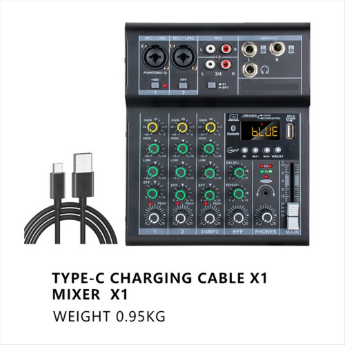 Console mixer DJ digitale professionale 4 canali mixer audio bianco 2