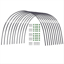Juego de aros para invernadero de jardín, juego de postes de fibra plegables para jardinería