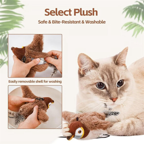 Interactive Chirping Bird Cat Toy Flapping Wings Bird 2