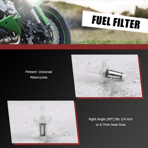 1 st motorcykel rätvinkligt inline bränslefilter för 1