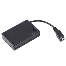 3XAA Battery Case with Cover&Switch Connected to Usb Female Connector