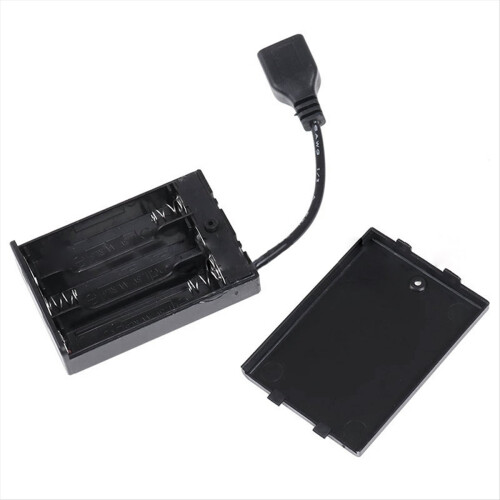 3XAA Battery Case with Cover&Switch Connected to Usb Female Connector 2