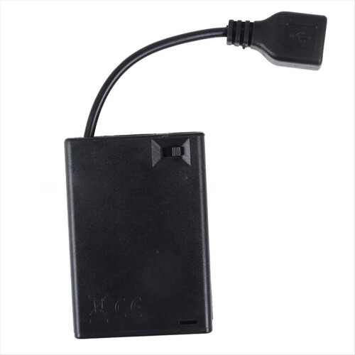 3XAA Battery Case with Cover&Switch Connected to Usb Female Connector 1