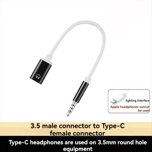 Kabel audio 3,5 mm męski na typ C żeński, B 2