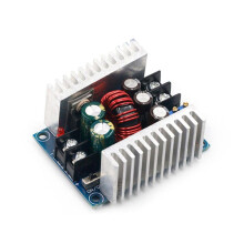 300W 20A DC-DC Buck Converter Module, Adjustable 1.2-36V (6-40V In), Up to 20A, 96% Efficient, Dual MOSFET, Heat Sinks, 30A Screw Terminals