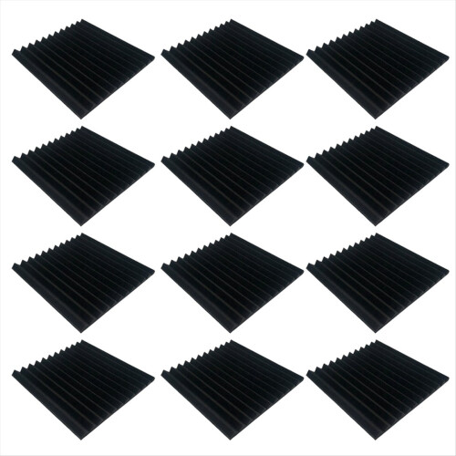 12Pcs Estúdio de alta densidade espuma de isolamento acústico material de absorção de som