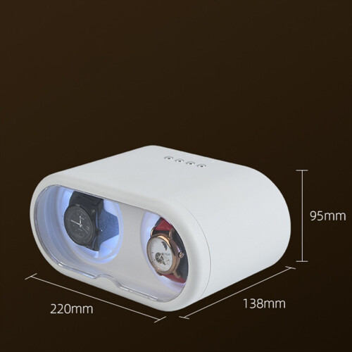 2 Slots Watch Winder for Automatic Watches Storage Box White 2