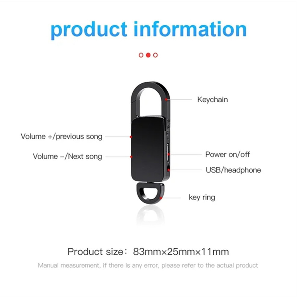 Keychain Sound Activated Voice Recorder Key Hook Mini Dictaphone 32G-image-OPC-PJT29SB-NEW