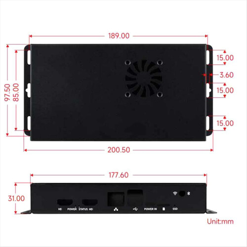 Para módulo de computação 5 IO Board Metal Case 2