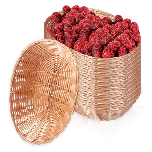 12 Pack Oval Basket, Empty Bread Basket Food Storage Basket Bulk, 1
