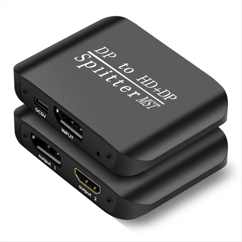 DP naar DP+ -Compatibele splitter 1 in 2 uit 1