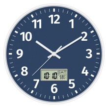 Digital Wall Clock with Time, Day of Week and Temperature, Silent