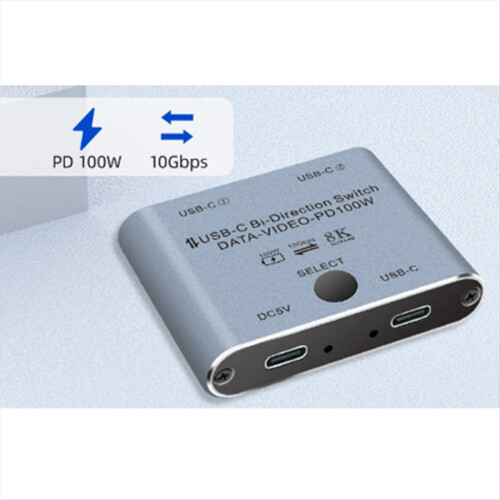 Switch Splitter voor 2 computers, bidirectionele USB C KVM-switch 2