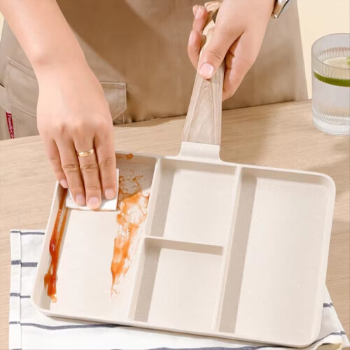 Non-Stick 4-Hole Frying Pan for Steak, Eggs,Suitable for Gas 2