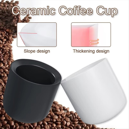 2Pcs Ceramic Coffee Cup Set,Espresso, Latte, Milk & Cold Brew,White 1
