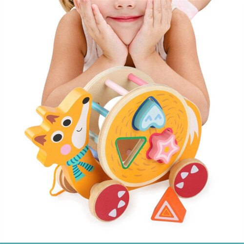 Brinquedo de arrastar caracol, brinquedo infantil de madeira premiado 2