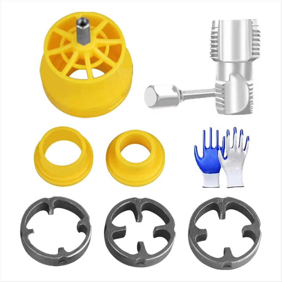 Plastic Pipe Tap Die Set With 3 Dies 1/2 3/4 1Inch Pipe Threader 4713049629434
