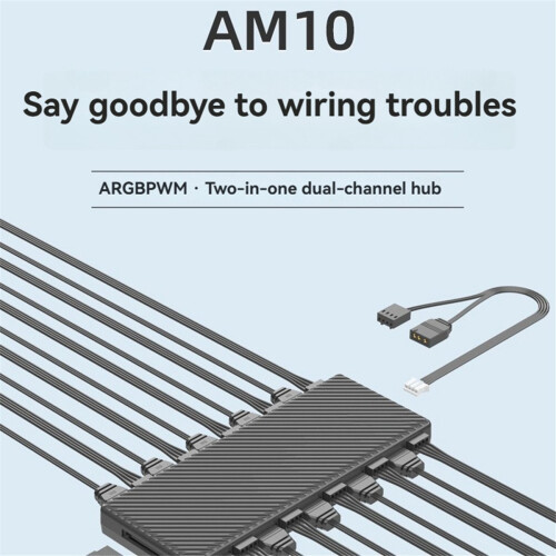 ARGB/PWM-hub Dobbelt 10-ekspansionsporte ARGB-controller Sort 1